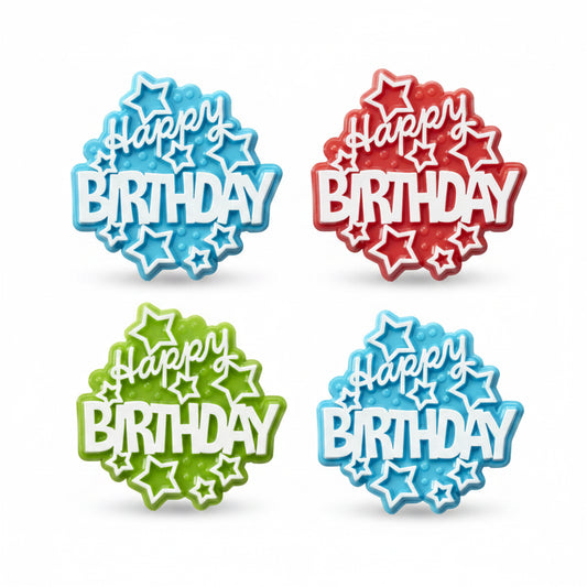 Happy Birthday Cupcake Rings Cake Decorations Pk/144