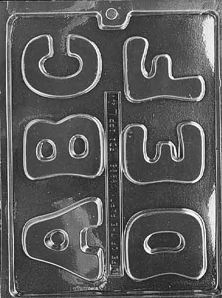 Large Letters A B C D E F Plastic Chocolate Mold L004