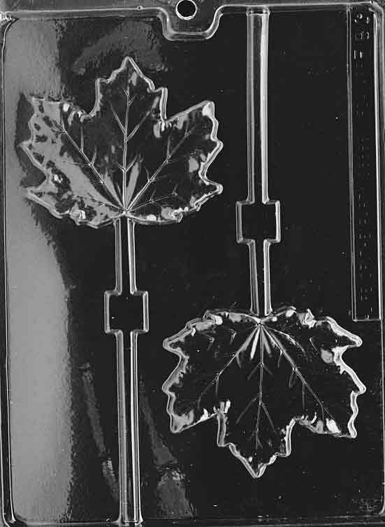Large Maple Leaf Lolly Plastic Chocolate Mold F081
