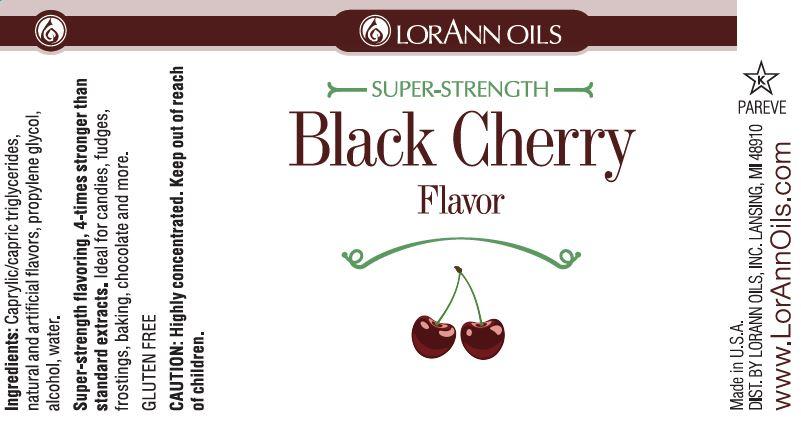 Lorann Black Cherry Flavor Label 0880