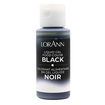 Lorann Black Liquid Gel 1oz Food Color 1290