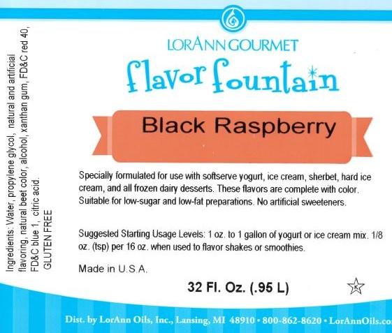 Lorann Black Raspberry Flavor Fountain Label 1715