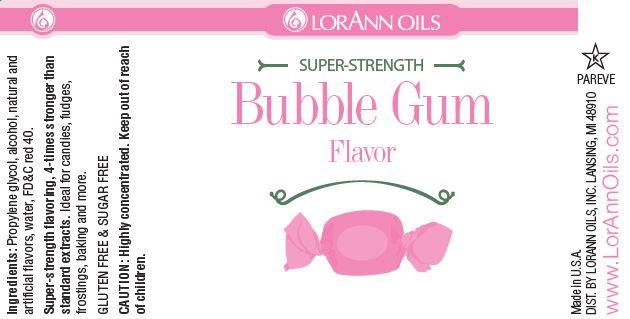 Lorann Bubble Gum Flavor Label 0360