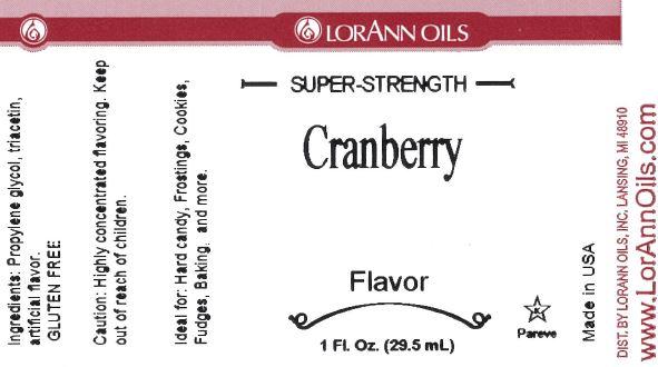 Lorann Cranberry Flavor Label 0870