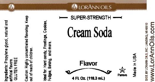 Lorann Cream Soda Flavor Label 0122