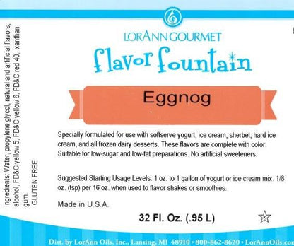 Lorann Eggnog Flavor Fountain Label 1743