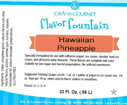 Lorann Hawaiian Pineapple Flavor Fountain Label 1766