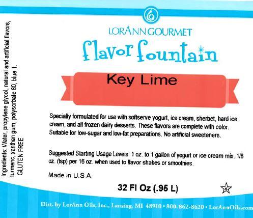 Lorann Key Lime Flavor Fountain Label 1775