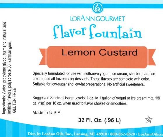 Lorann Lemon Custard Flavor Fountain Label 0934
