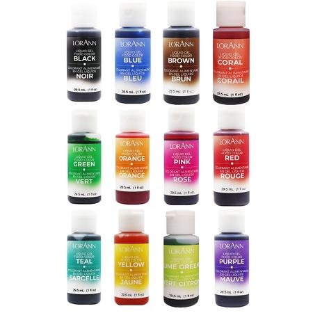 Lorann Liquid Gel Food Color Set