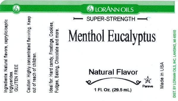 Lorann Menthol Eucalyptus Flavor Label 0860