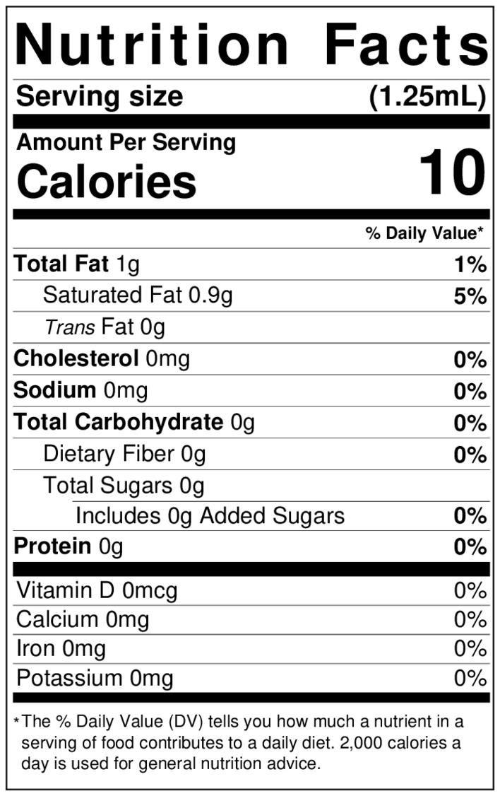 Lorann Menthol Eucalyptus Flavor Nutrition Facts 0860