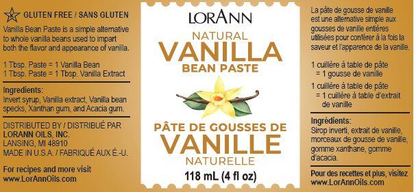 Lorann Natural Vanilla Bean Paste Label 3003
