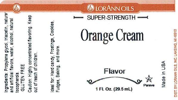Lorann Orange Cream Flavor Label 0800