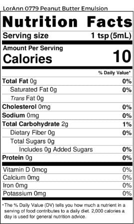 Lorann Peanut Butter Bakery Emulsion Nutrition 0779
