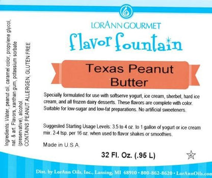 Lorann Peanut Butter Flavor Fountain Label 1780