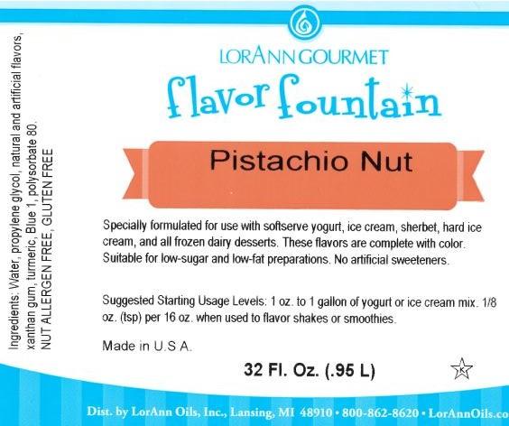 Lorann Pistachio Flavor Fountain Label