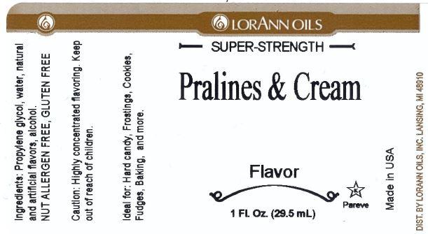 Lorann Pralines & Cream Flavor Label 0810