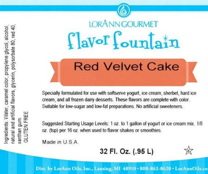 Lorann Red Velvet Flavor Fountain Label 1793