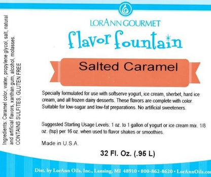 Lorann Salted Caramel Flavor Fountain Label 1794