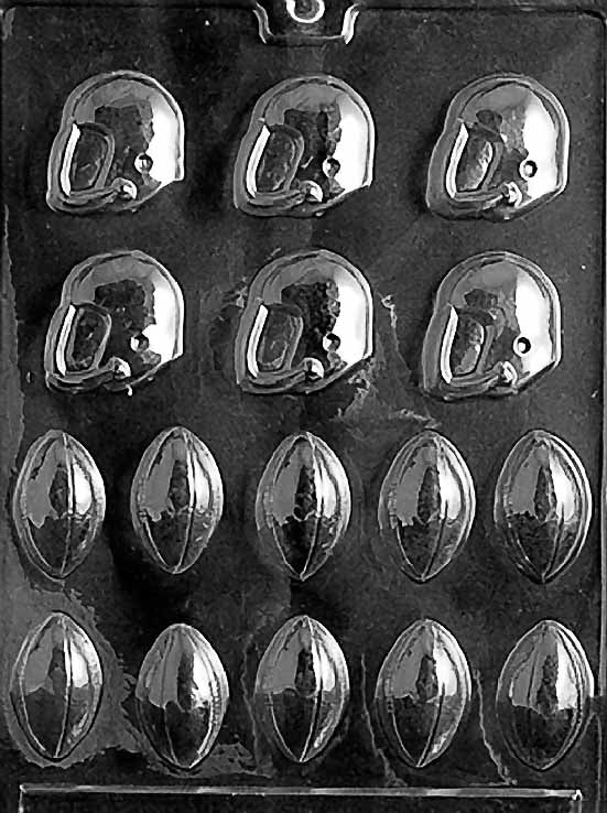 Football & Helmets Chocolate Mold