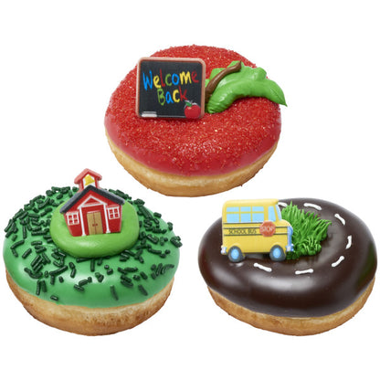 School Icons Cupcake Rings on Donuts