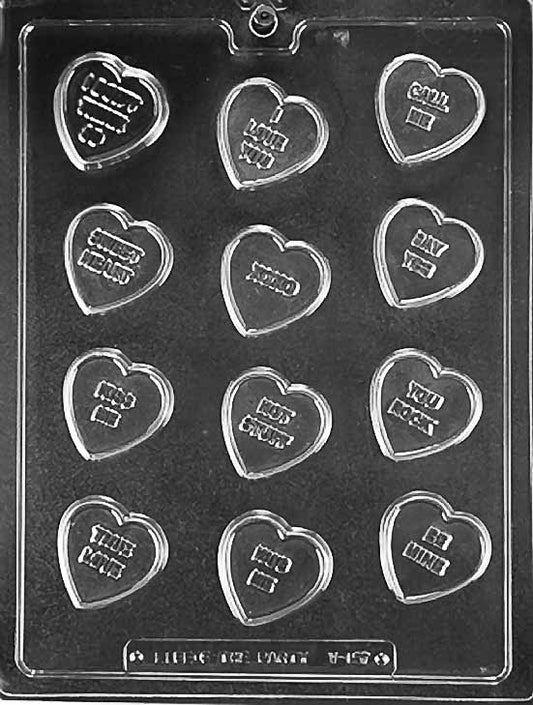 Candy Heart Sayings Chocolate Mold