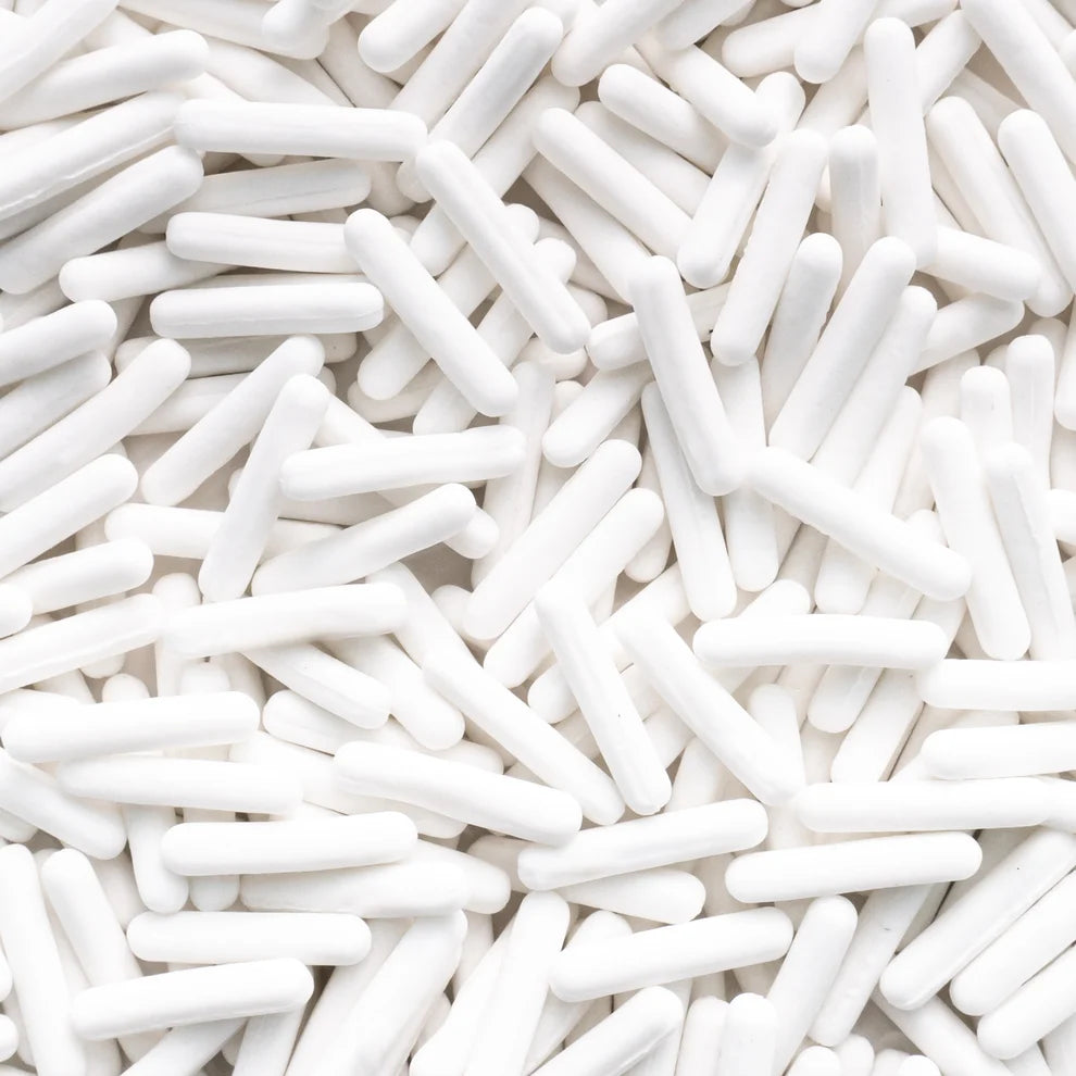 White Matte Rods Sprinkles Foliay