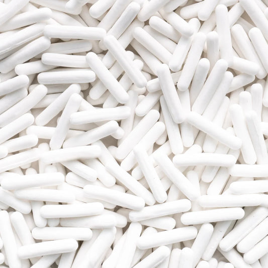 White Matte Rods Sprinkles Foliay
