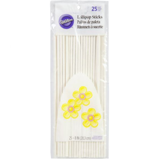 8" Lollipop Sticks Pk/25 Wilton