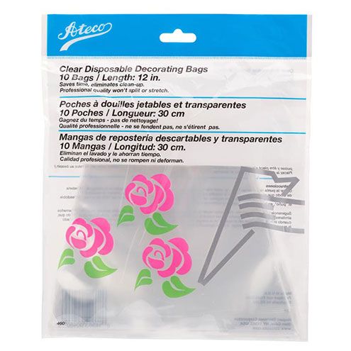 12" Clear Disposable Decorating Bags Pk/10 ATECO