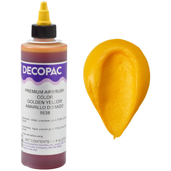 Golden Yellow 8 oz Airbrush Food Color Decopac