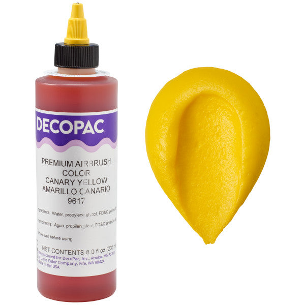 Canary Yellow 8 oz Airbrush Food Color Decopac