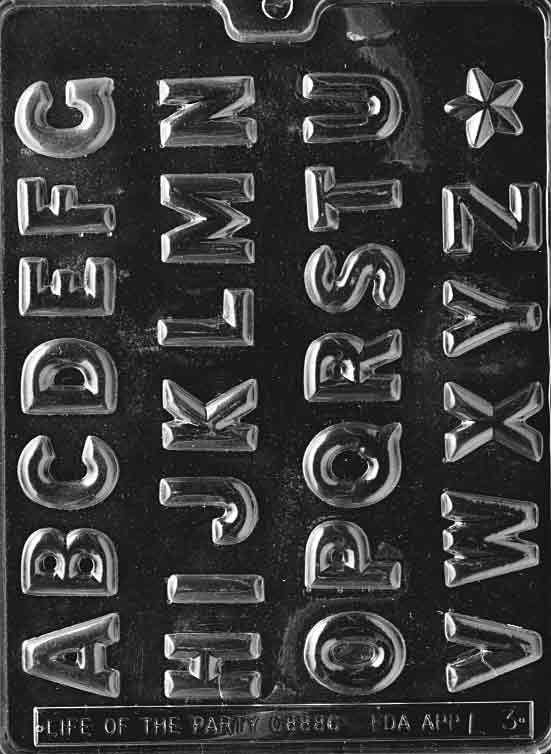 Alphabet Plastic Chocolate Mold L003