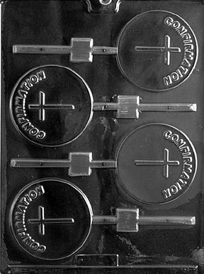 Confirmation Cross Lolly Plastic Chocolate Mold R027