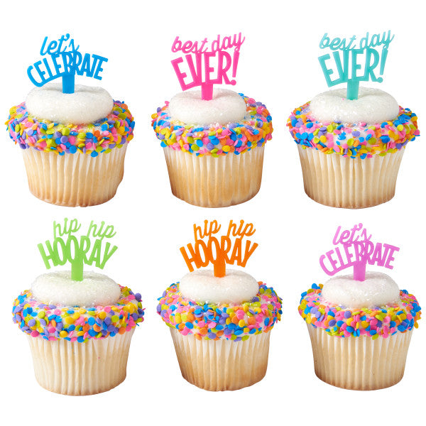 Decopac Celebratory Sayings Cake Picks Demo 24060