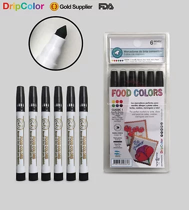 DripColor Black Edible Markers