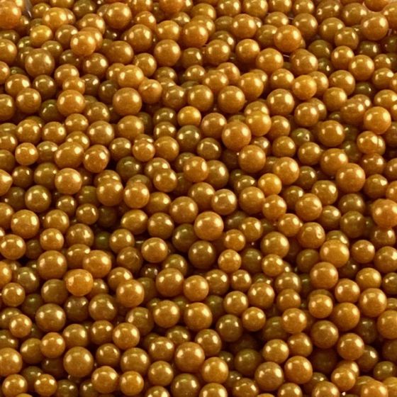 Gold Sugar Pearls 4mm 16 oz