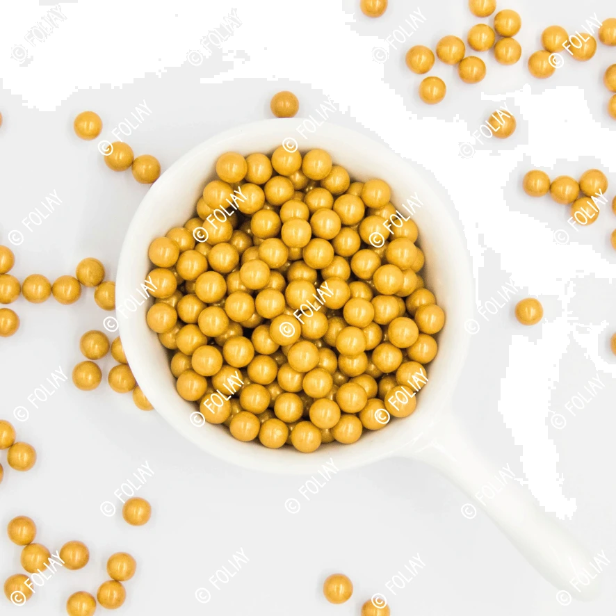 Metallic Gold Cereal Beads Sprinkles 16 oz