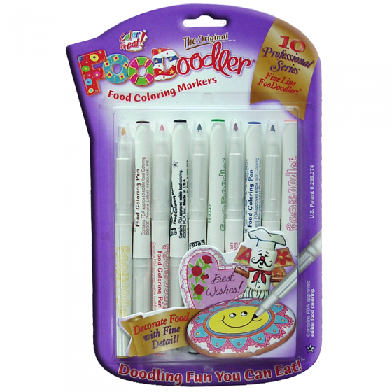 Foodoodler Fine Line Edible Markers Set of 10