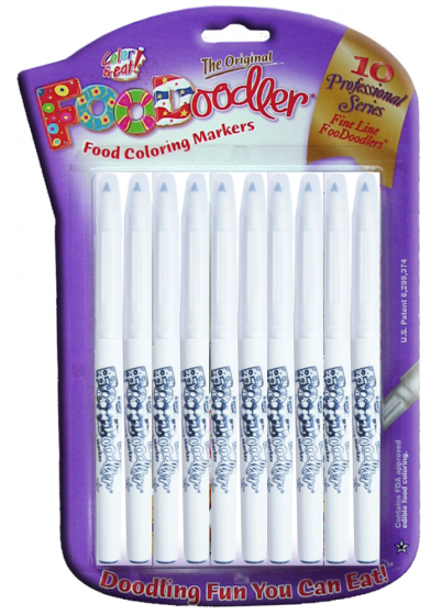 Black Foodoodler Fine Line Edible Markers Pk/10