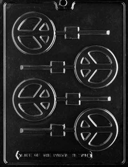 Peace Sign Lollipop Chocolate Mold